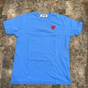 Comme des Garcons Blue Tee with Red Heart
